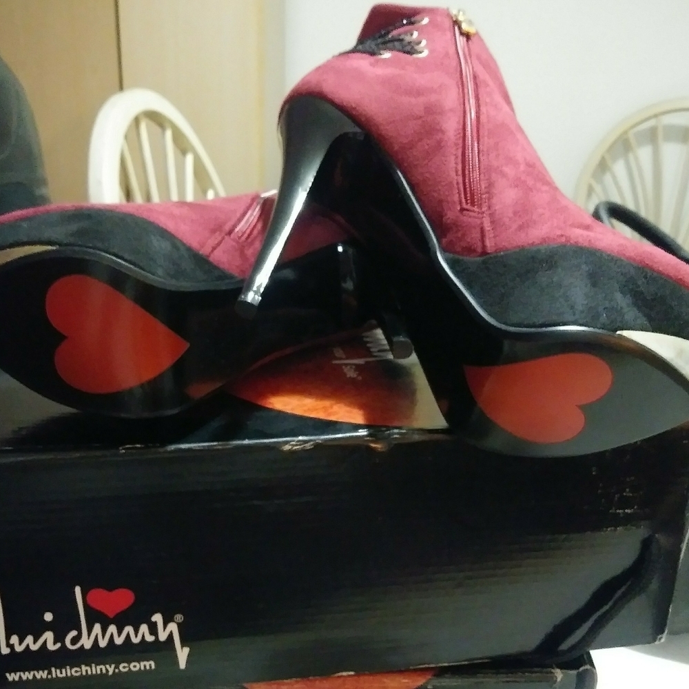 New Luichiny Burgundy Bryn Heels.
